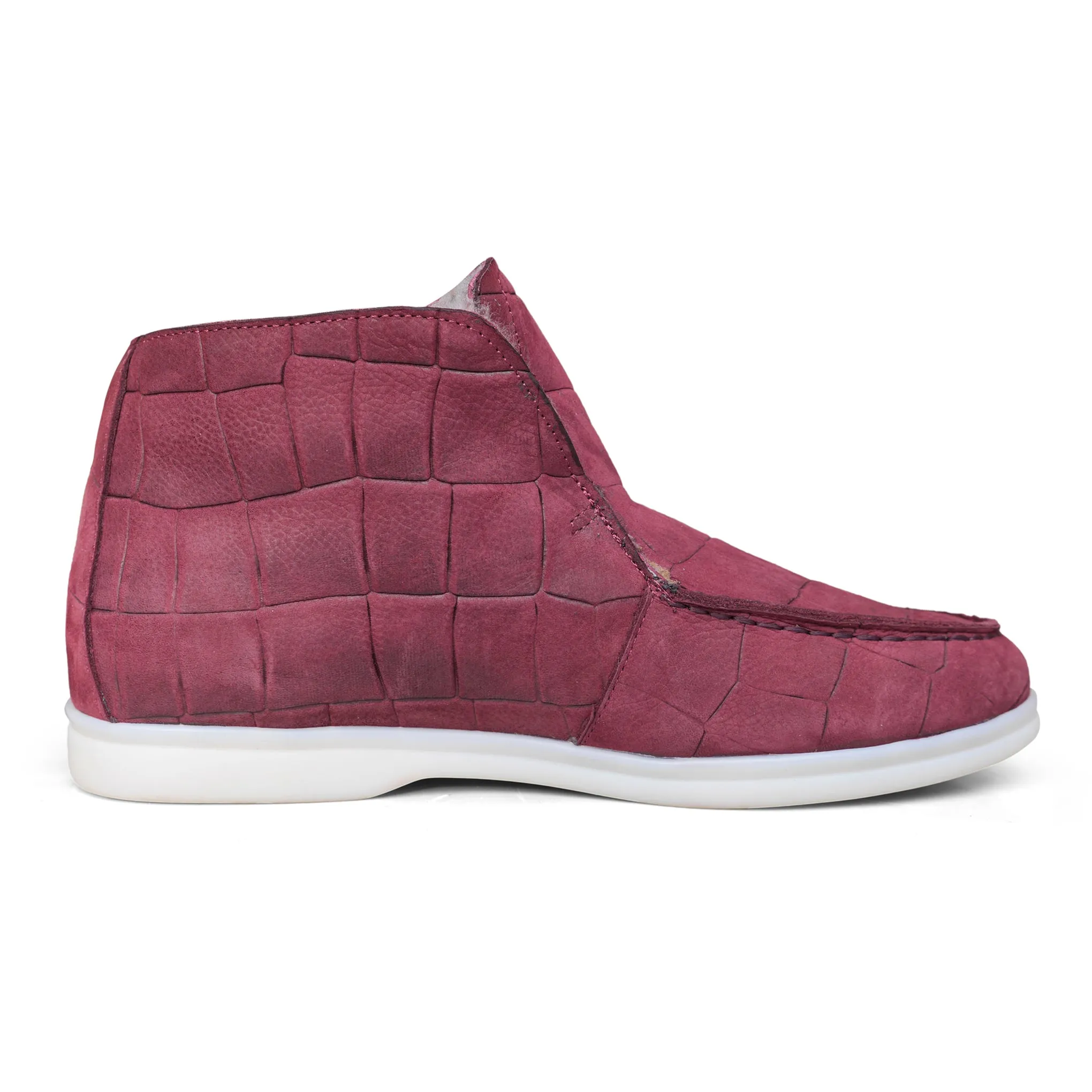 1020 - Burgundy Croc Faux Fur