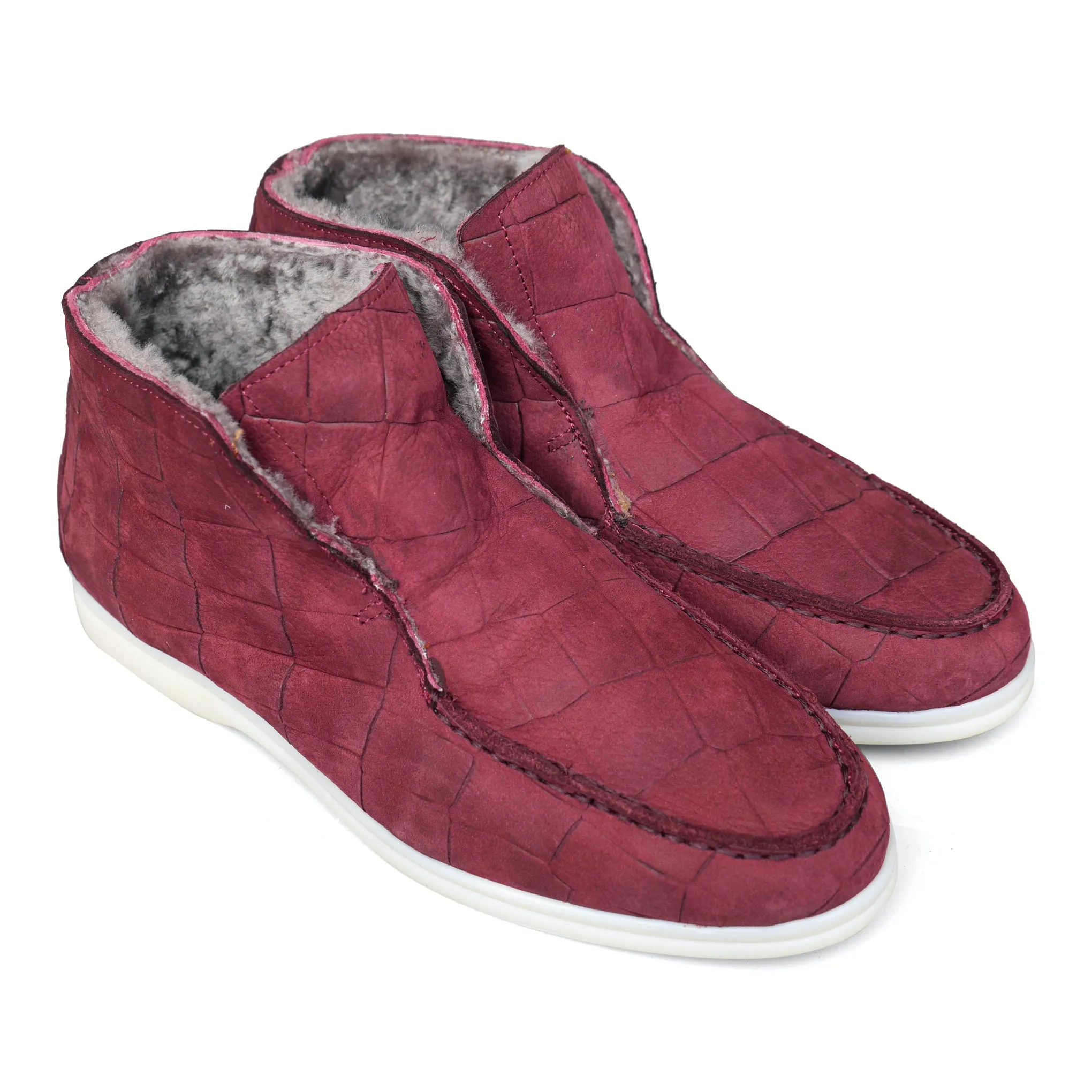 1020 - Burgundy Croc Faux Fur