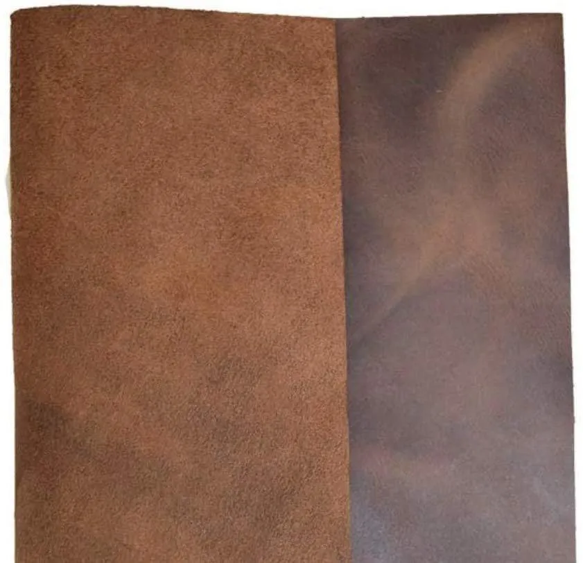 5/6 OZ BB (2.0/2.4 mm) Bourbon Brown 16''X18'' 2 pcs Set Natural Full Grain Leather Thickness for Crafts/Tooling/Hobby Workshop