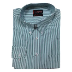 Aero LS PinStripe Green White Shirt