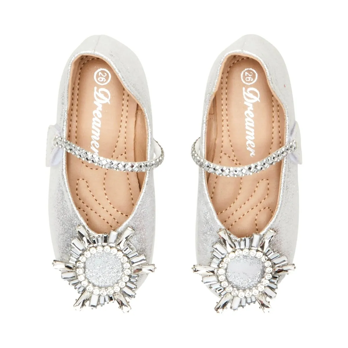 ALAIA ROUND CRYSTAL METALLIC SHOES