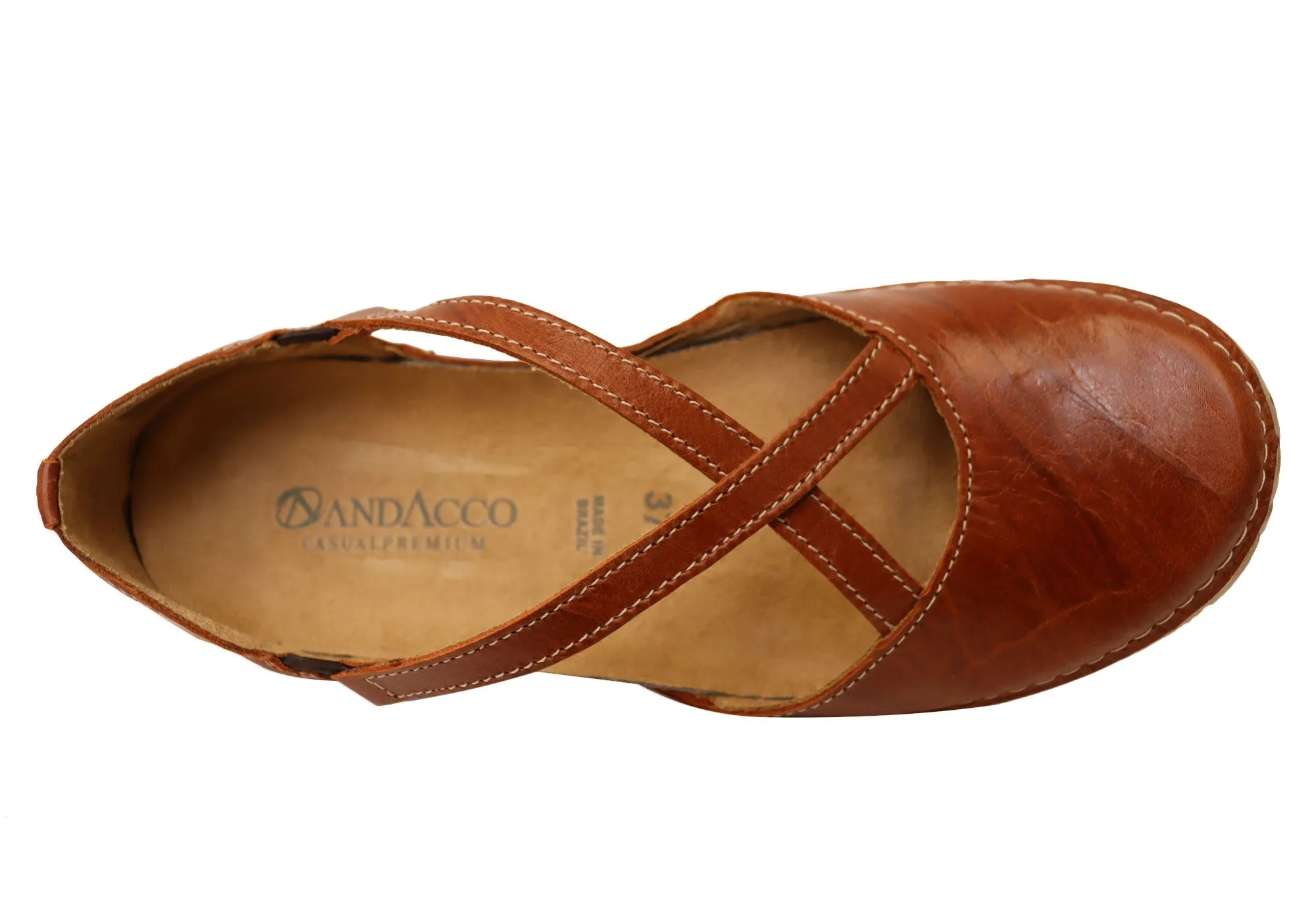 Andacco Moxley Womens Comfortable Leather Shoes Made In Brazil