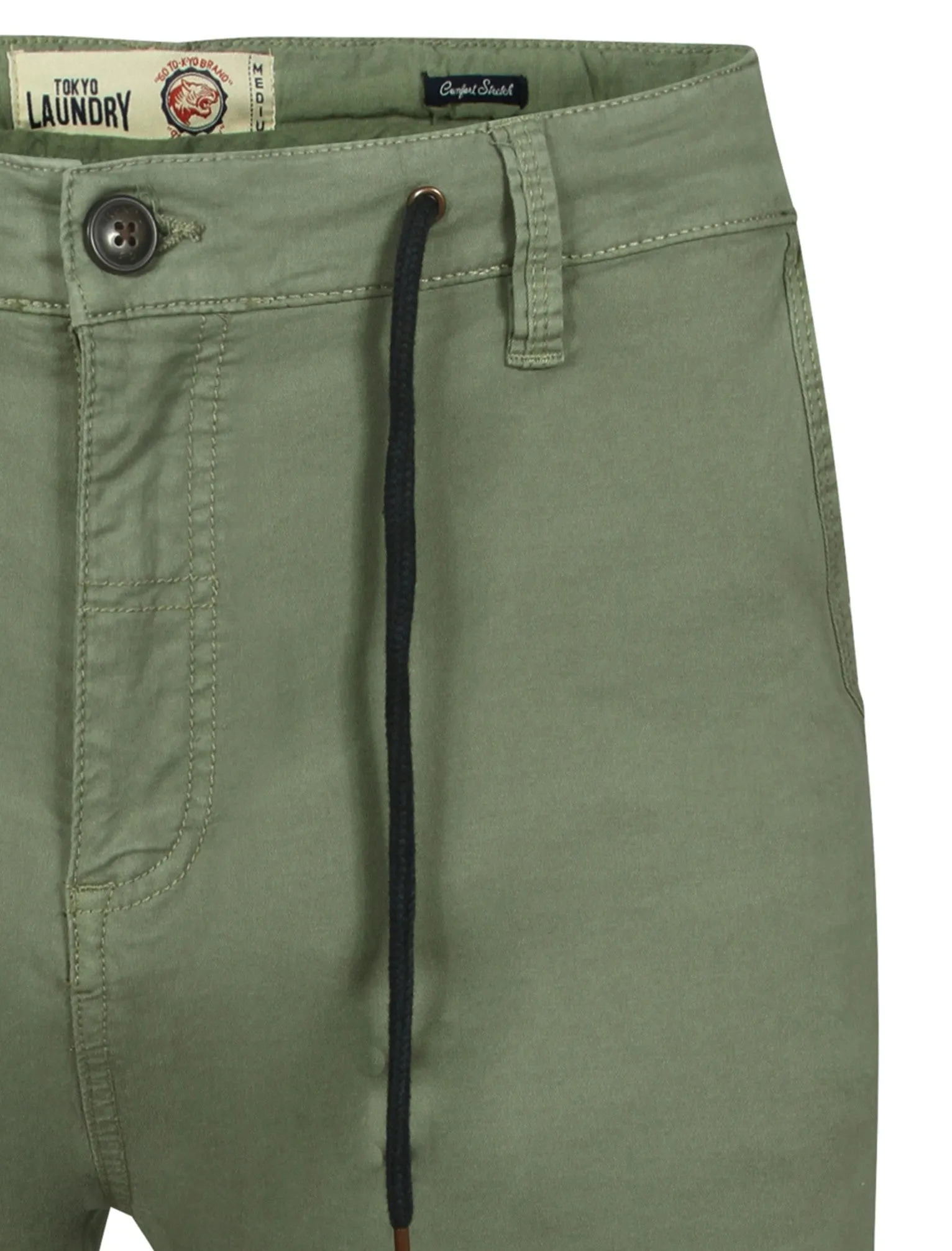 Astral Drawstring Cotton Shorts in Light Khaki - Tokyo Laundry