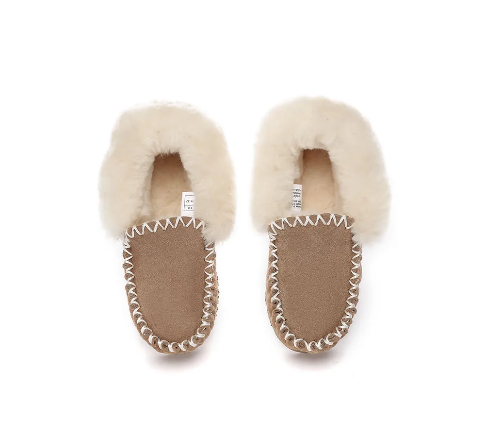 AUSTRALIAN SHEPHERD® UGG Slippers Kids Sheepskin Wool Ankle Popo Moccasin