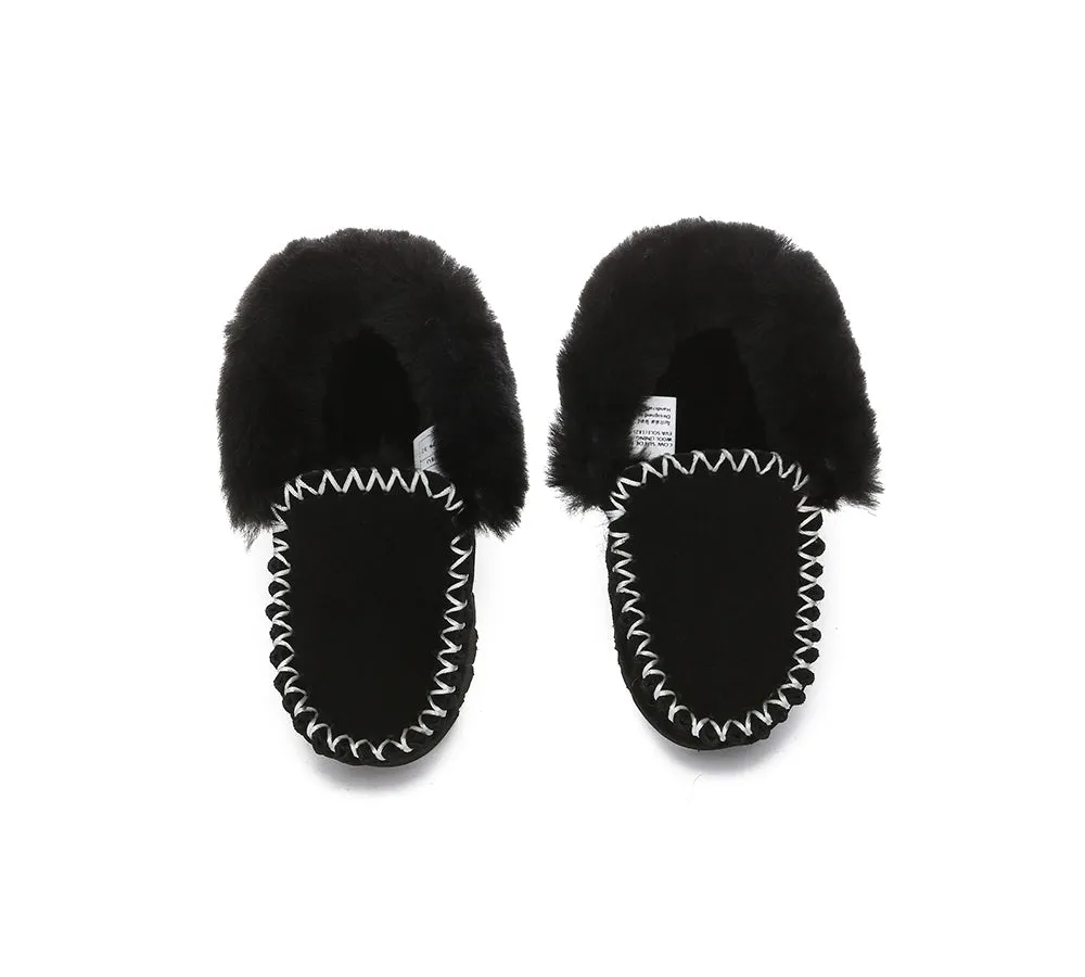 AUSTRALIAN SHEPHERD® UGG Slippers Kids Sheepskin Wool Ankle Popo Moccasin