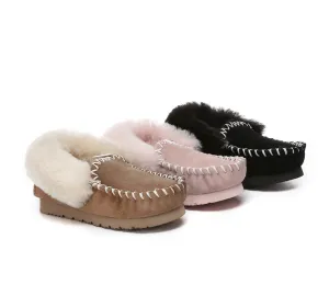 AUSTRALIAN SHEPHERD® UGG Slippers Kids Sheepskin Wool Ankle Popo Moccasin