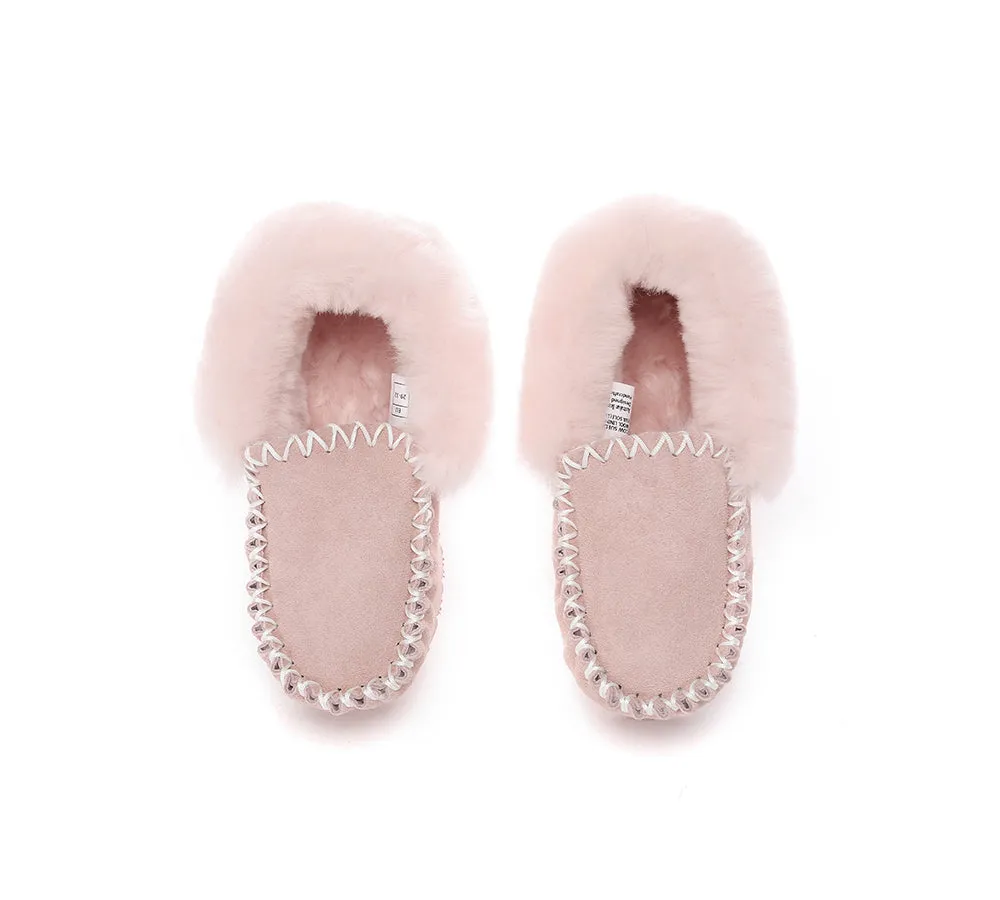 AUSTRALIAN SHEPHERD® UGG Slippers Kids Sheepskin Wool Ankle Popo Moccasin