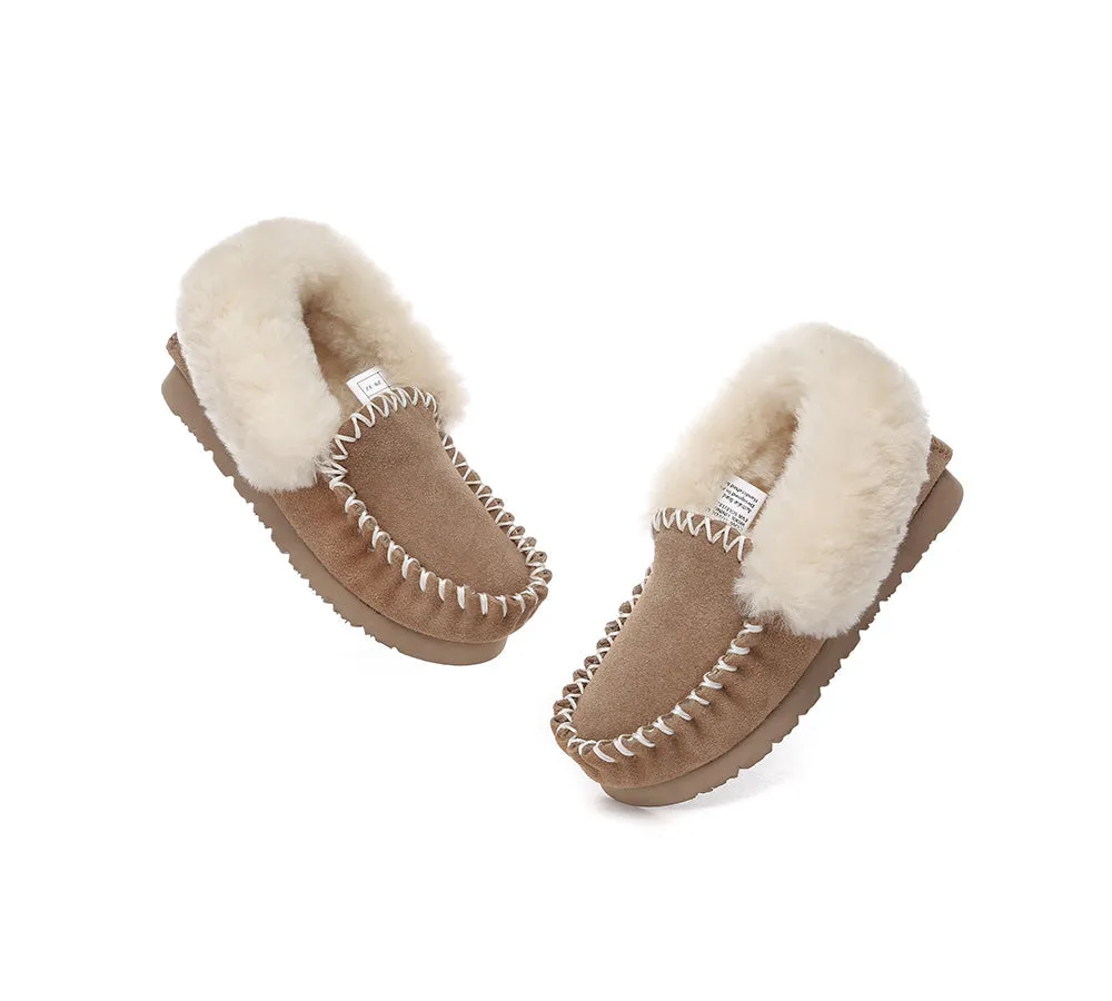 AUSTRALIAN SHEPHERD® UGG Slippers Kids Sheepskin Wool Ankle Popo Moccasin