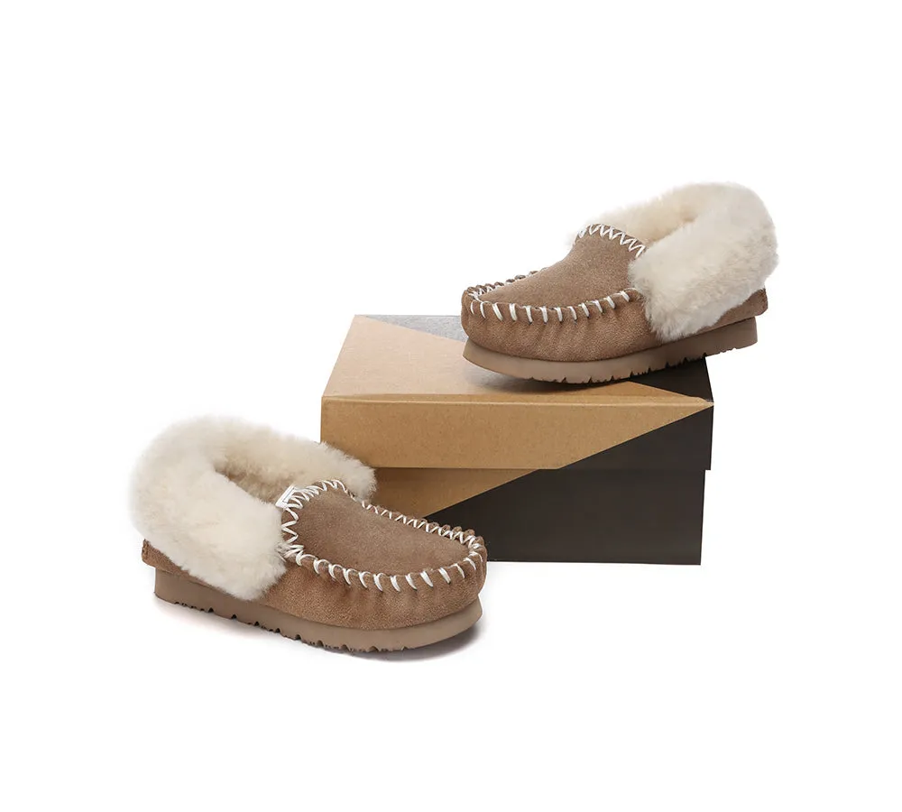 AUSTRALIAN SHEPHERD® UGG Slippers Kids Sheepskin Wool Ankle Popo Moccasin