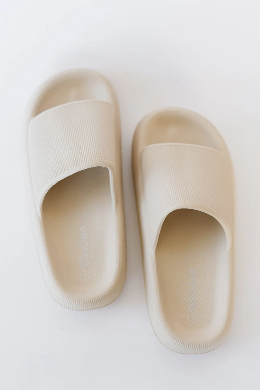 Beige Slide-On Sandals