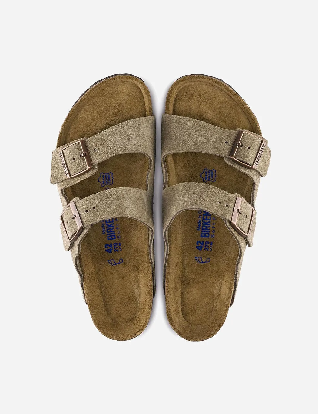 Birkenstock Arizona Sandals Suede (Regular) - Taupe Brown