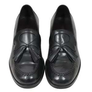 Black Leather Tassel Penny Loafers