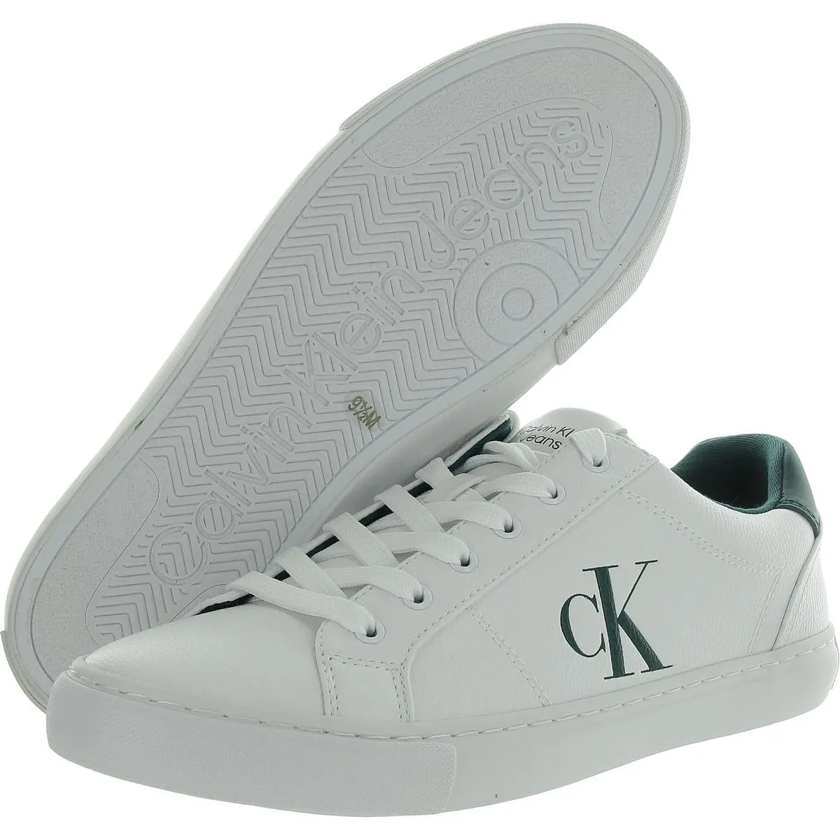 Calvin Klein Womens Celbi Faux Leather Lace-Up Casual And Fashion Sneakers