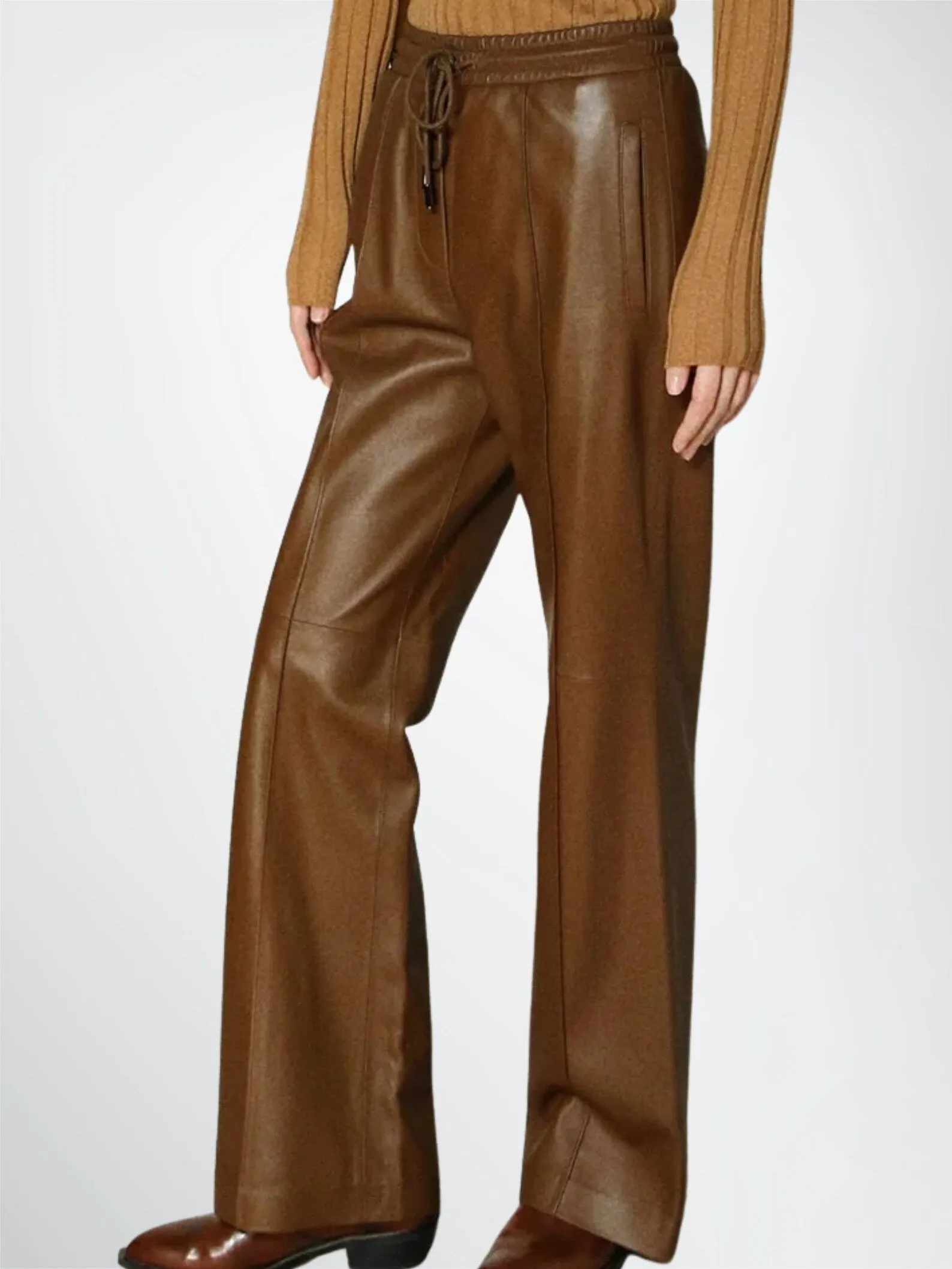 Elastic Women Leather Pants