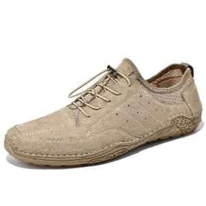 Genuine Leather Men's Casual Lace-Up Shoes