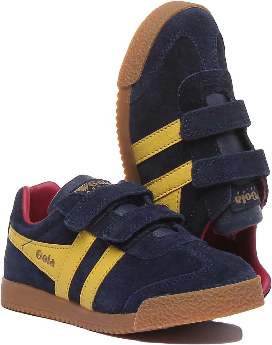 Gola Classics Harrier Kids With Velcro Straps In Navy Sun