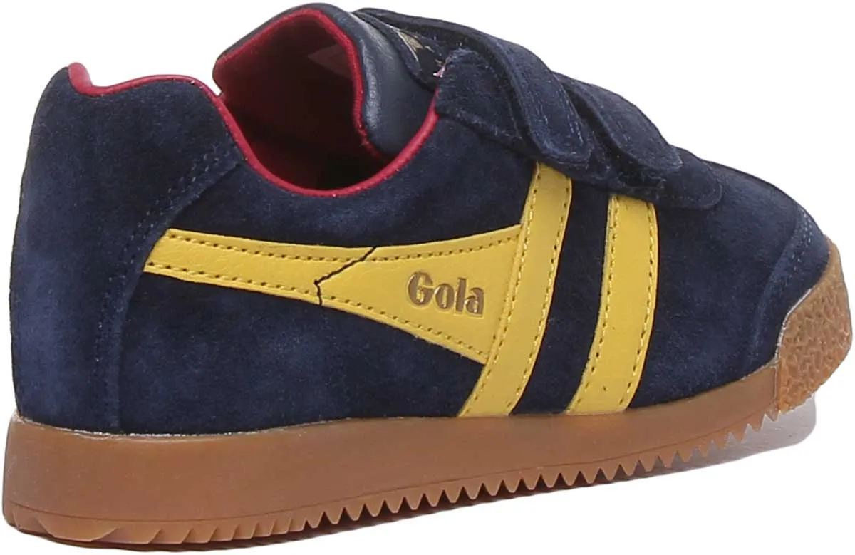 Gola Classics Harrier Kids With Velcro Straps In Navy Sun