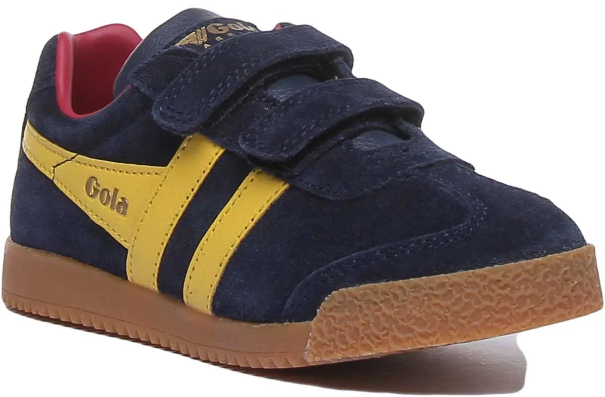 Gola Classics Harrier Kids With Velcro Straps In Navy Sun