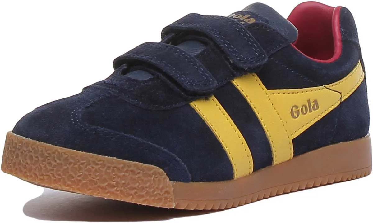 Gola Classics Harrier Kids With Velcro Straps In Navy Sun