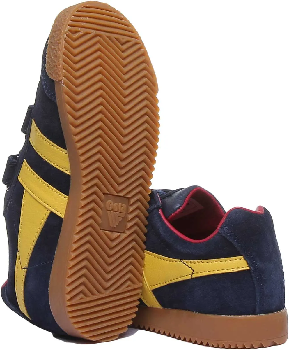 Gola Classics Harrier Kids With Velcro Straps In Navy Sun