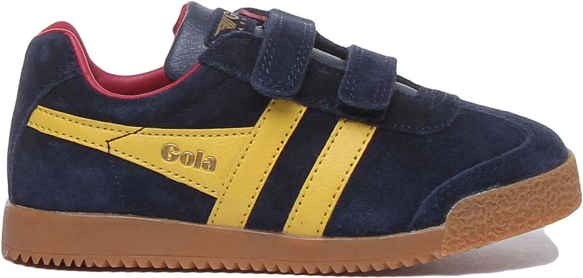 Gola Classics Harrier Kids With Velcro Straps In Navy Sun