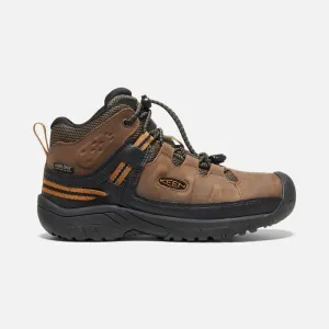 Keen Kids Targhee Mid Waterproof Boots- Dark Earth/ Golden Brown