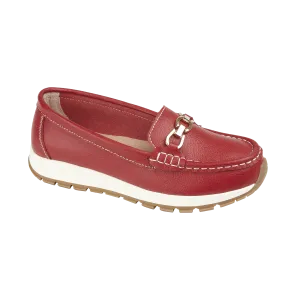 Ladies Leather Slip on Dark Red Shoes Ipanema Flat Jo & Joe