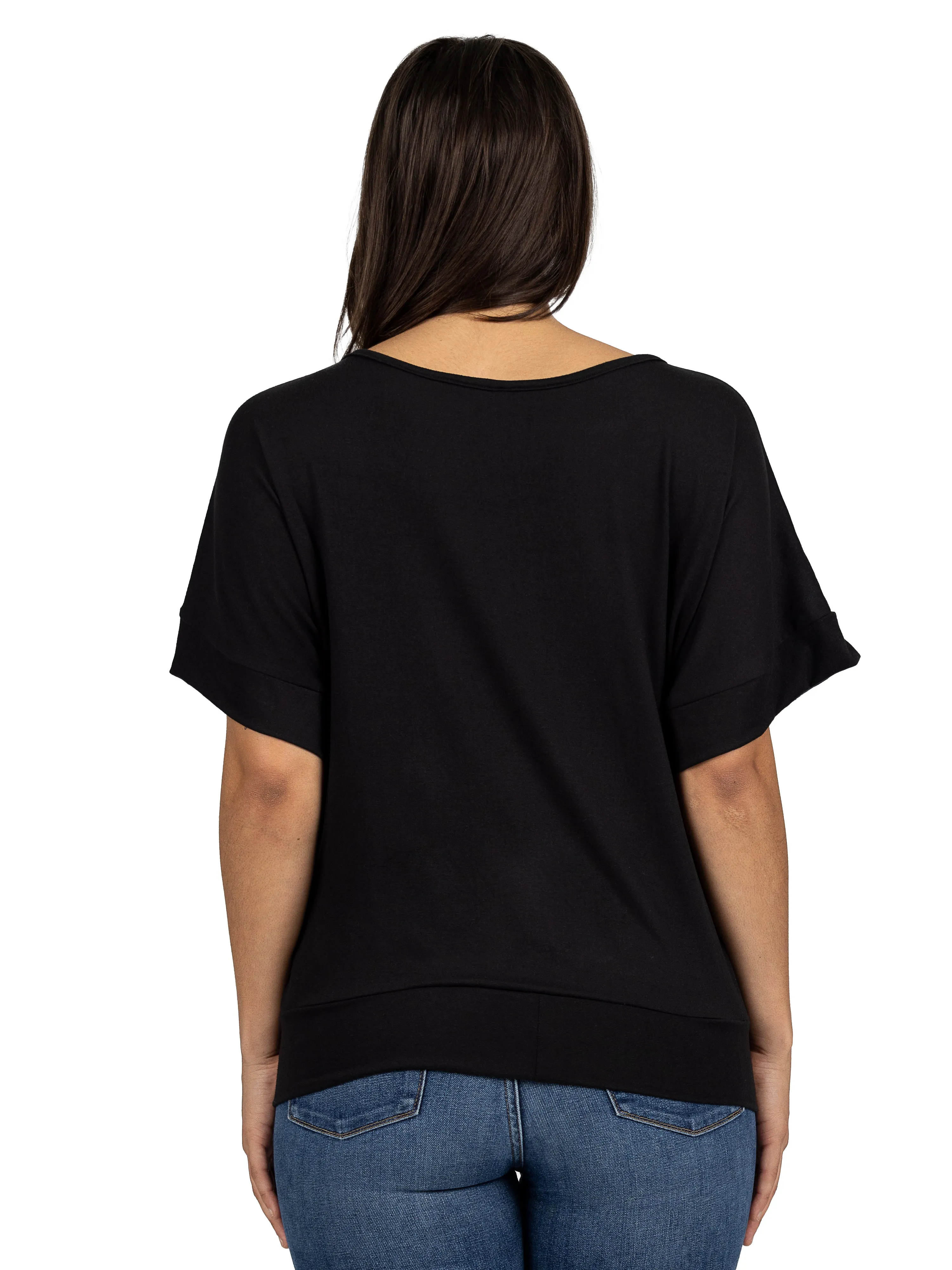 Loose Fit Dolman Top with Wide Sleeves