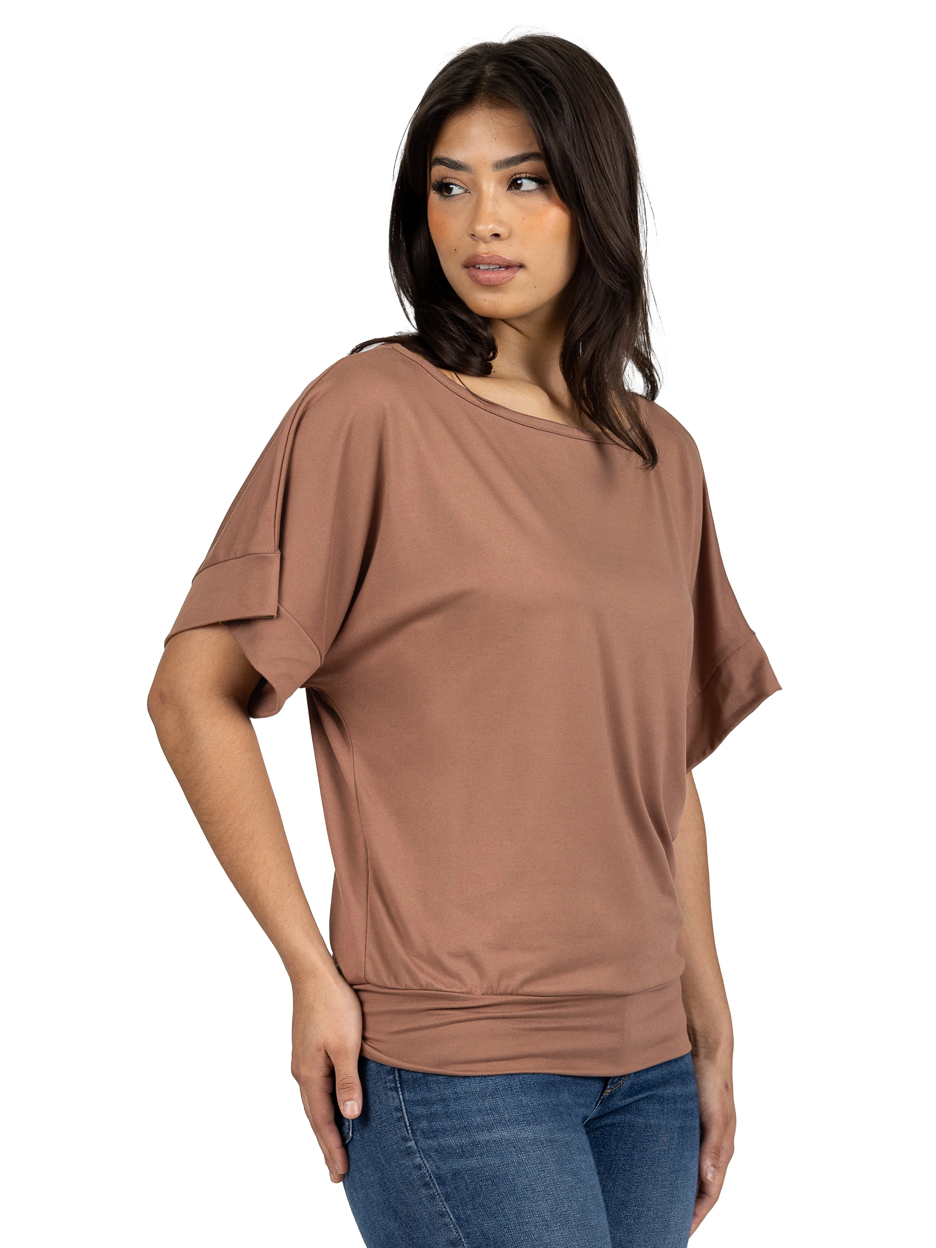 Loose Fit Dolman Top with Wide Sleeves