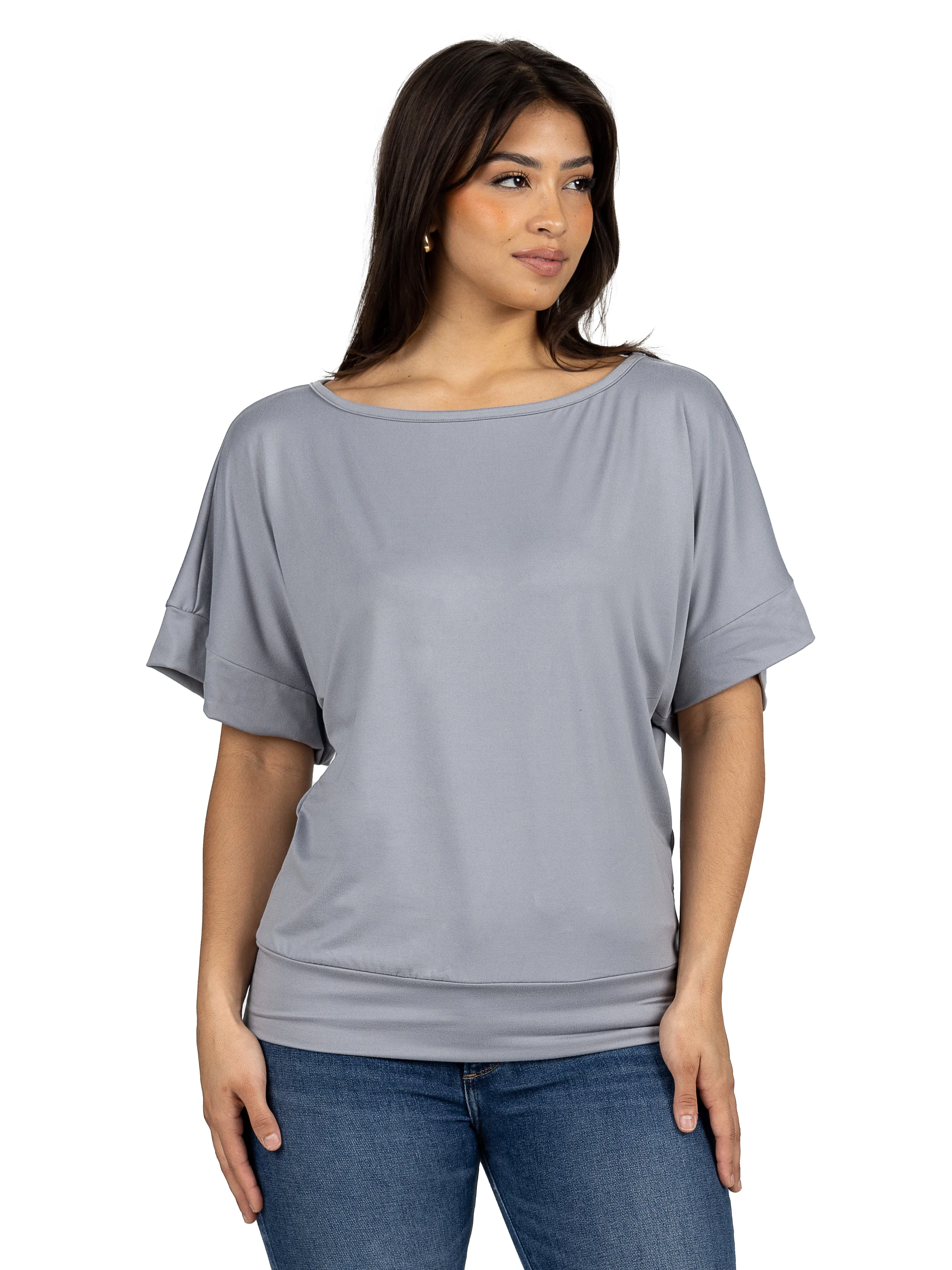 Loose Fit Dolman Top with Wide Sleeves