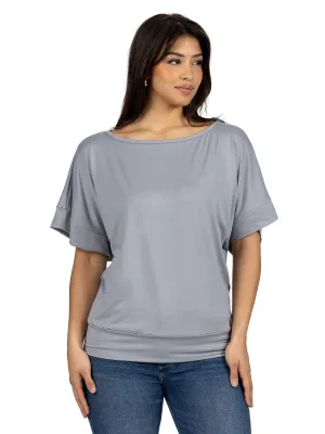 Loose Fit Dolman Top with Wide Sleeves