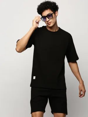 Men Black Solid Casual Co ords