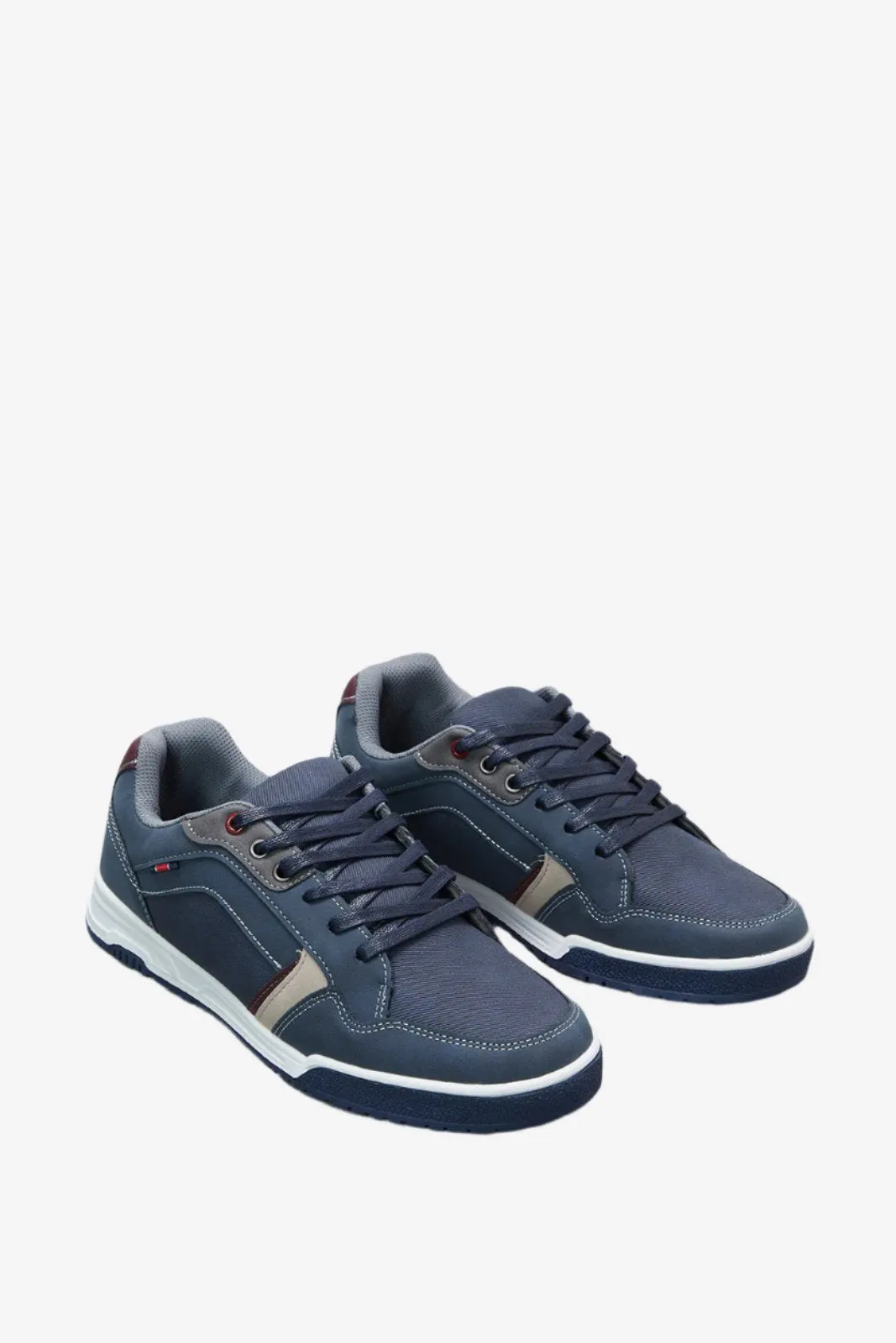 Men Navy Material Block Sneakers