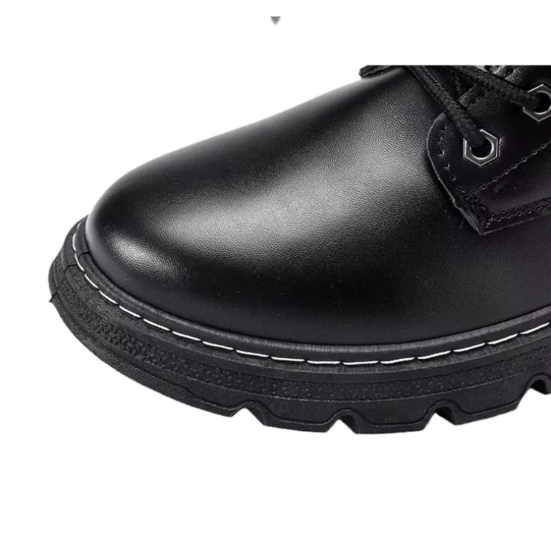 Men's Casual Vegan Leather Boots with Lace Up and Buckle Closure | Ideal for All Seasons