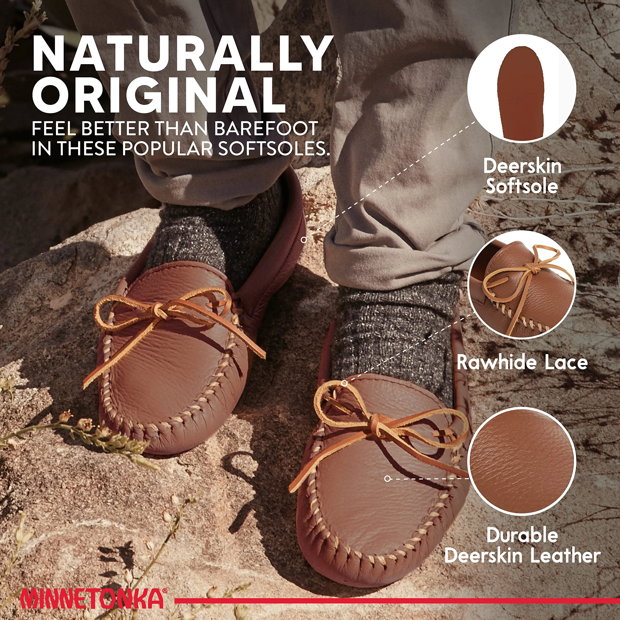 Moccasins Double Deerskin Softsole - Men