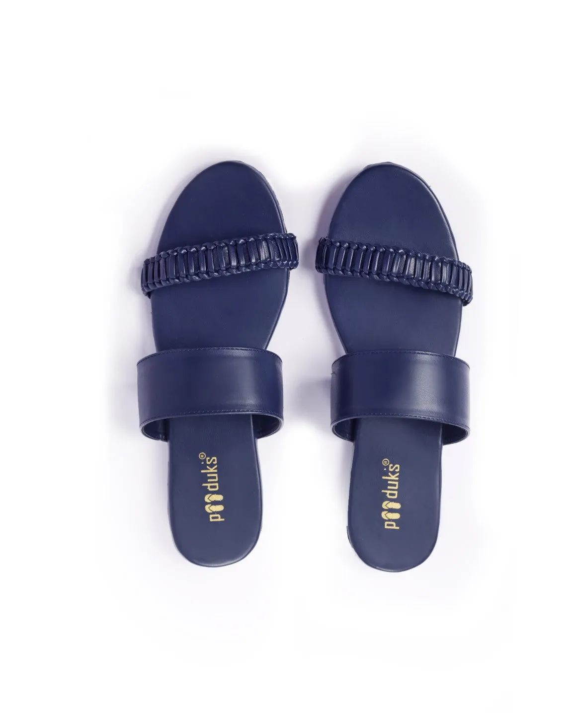 Noi Dual-Strap Vegan Leather Slides Women