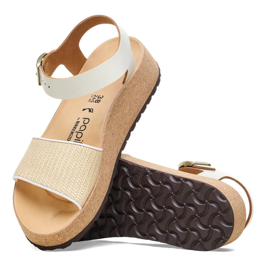 Papillio by Birkenstock Glenda White Raffia Leather Sandal