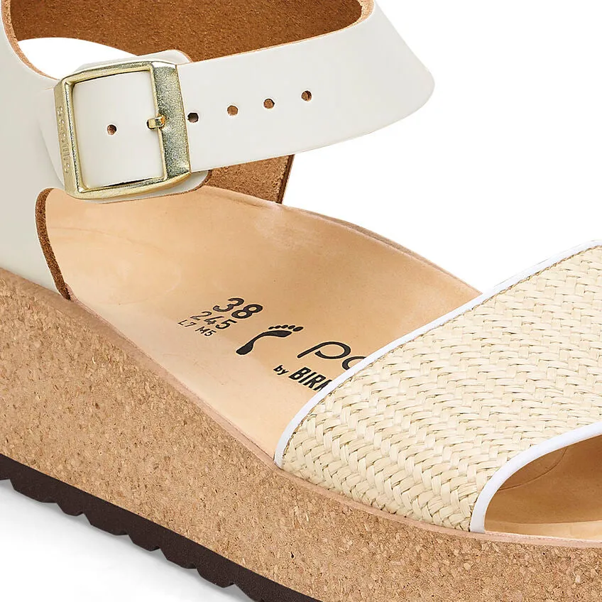 Papillio by Birkenstock Glenda White Raffia Leather Sandal