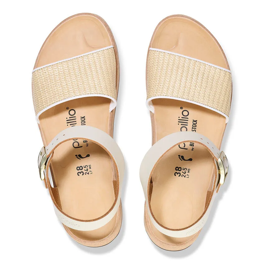 Papillio by Birkenstock Glenda White Raffia Leather Sandal