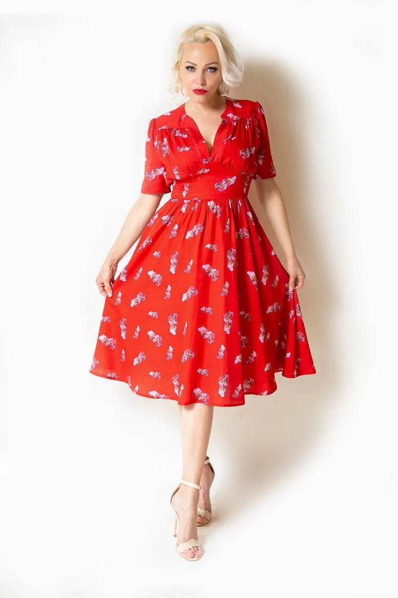 Red & Blue Cotton Dress