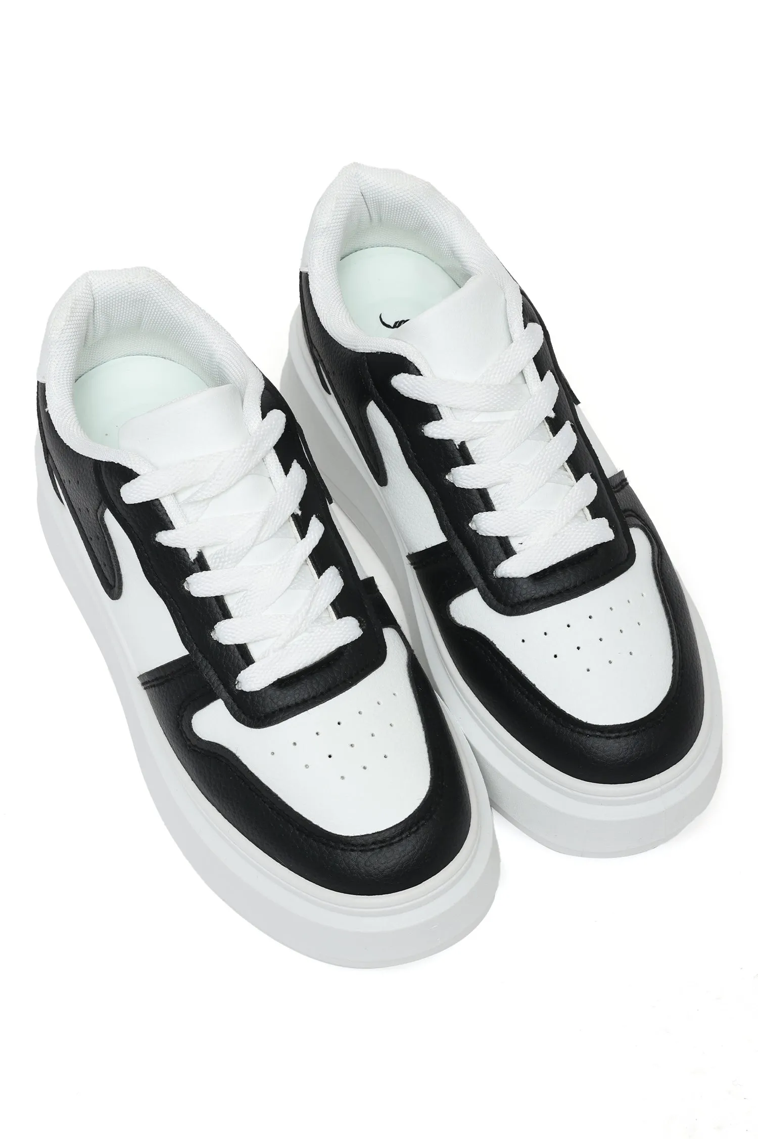 Retro Leather Sneakers-Black