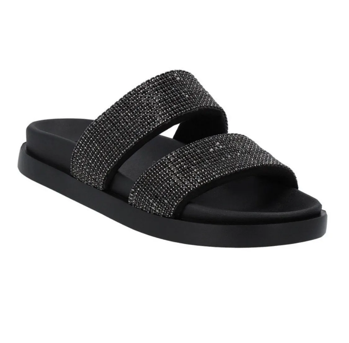 Rieker Evolution W1451-00 Black Sparkle Slider Sandals