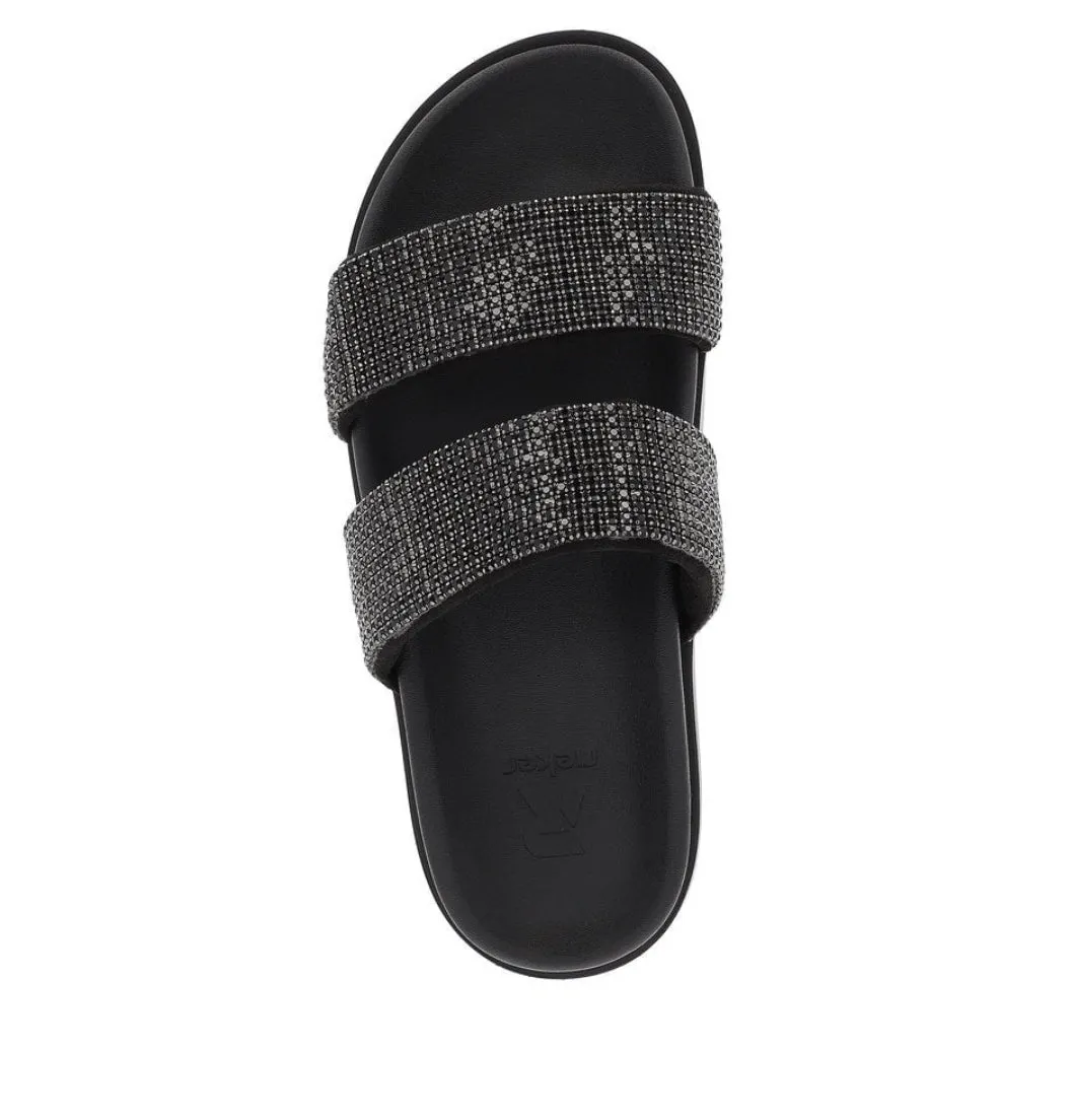 Rieker Evolution W1451-00 Black Sparkle Slider Sandals