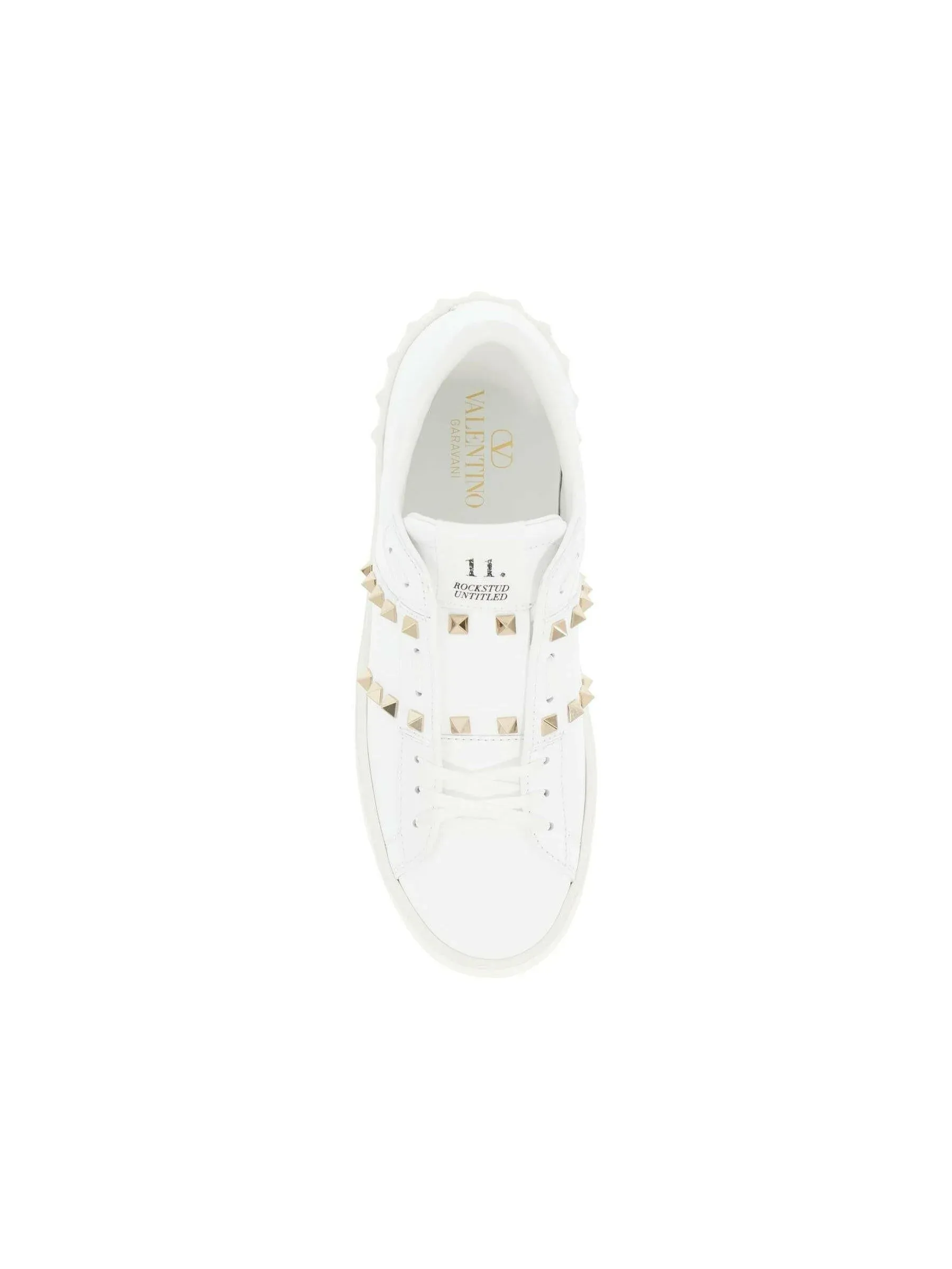 Rockstud Flatform Leather Sneakers