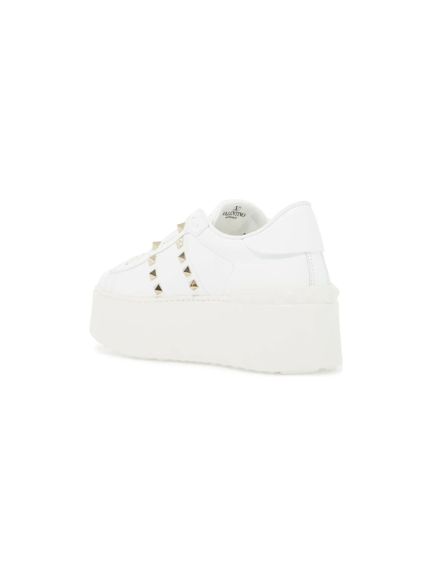 Rockstud Flatform Leather Sneakers