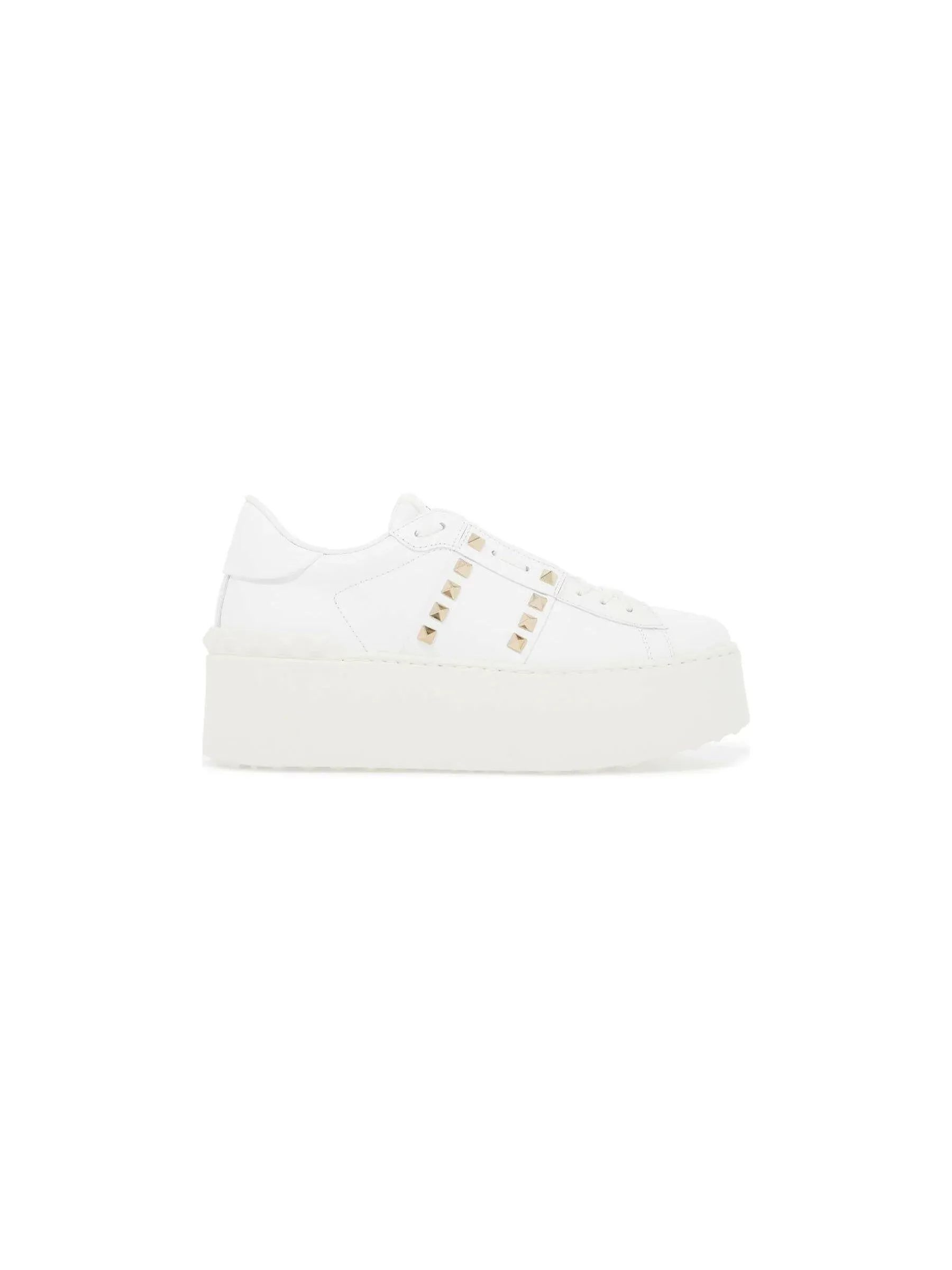 Rockstud Flatform Leather Sneakers