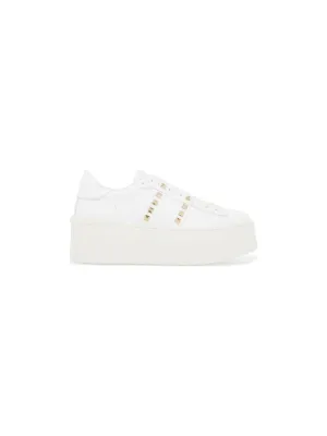 Rockstud Flatform Leather Sneakers