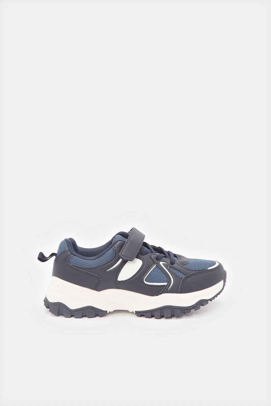 Senior Boys Navy Colour Block Sneakers