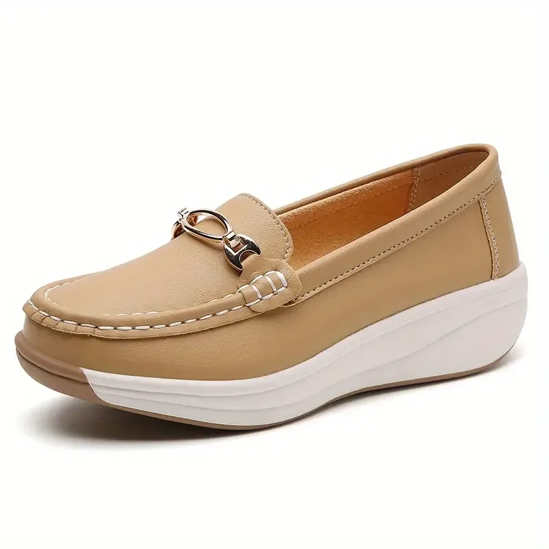 Summer Walking Arch Support Orthopedic Platform Loafer Shoes For Women