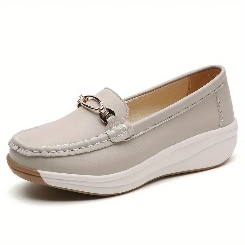 Summer Walking Arch Support Orthopedic Platform Loafer Shoes For Women